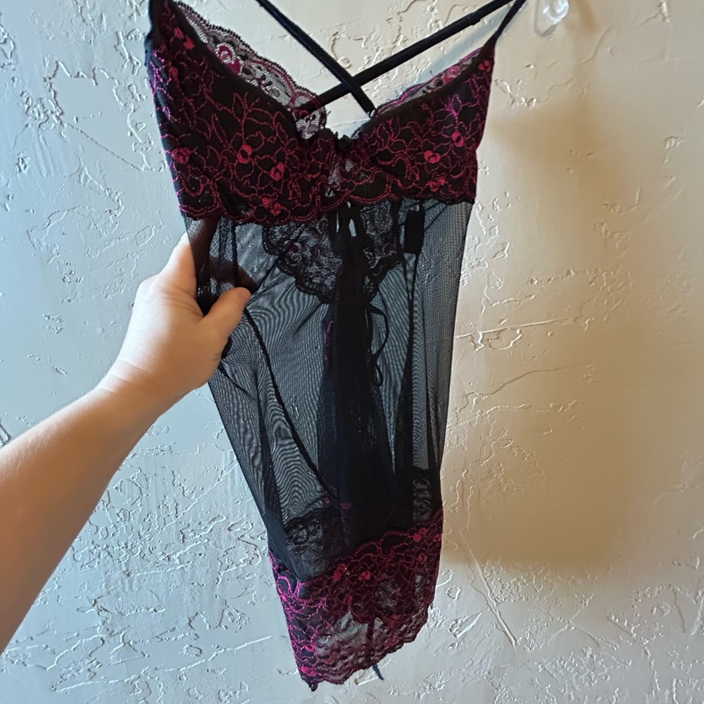 Seduction black lingerie one piece